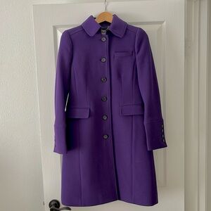 J Crew lady day topcoat in Italian double-cloth wool size 6 in Eggplant